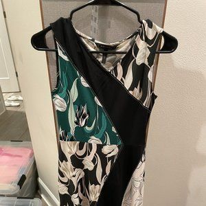 BCBGMaxAzria floral dress green black size xxs